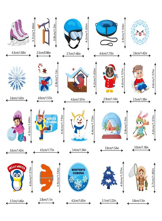 OTAITY 240 PCS Winter Stickers, Snowflake Stickers for Kids, Vinyl Waterproof Sticker for Water Bottle, Laptop, Phone, Hello Winter Sticker with Christmas Tree Snowman Snowflake Penguin - Image 2